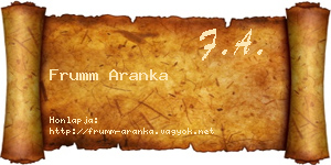 Frumm Aranka névjegykártya